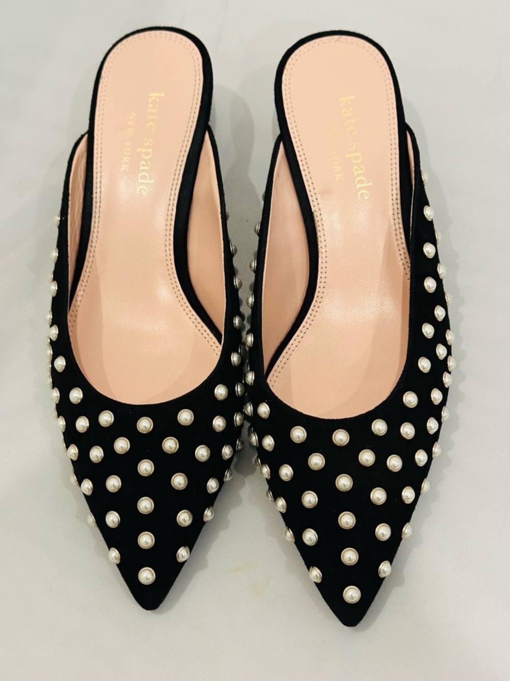 kate spade Black Pearl-Embellished Mules - Picture 2 of 6